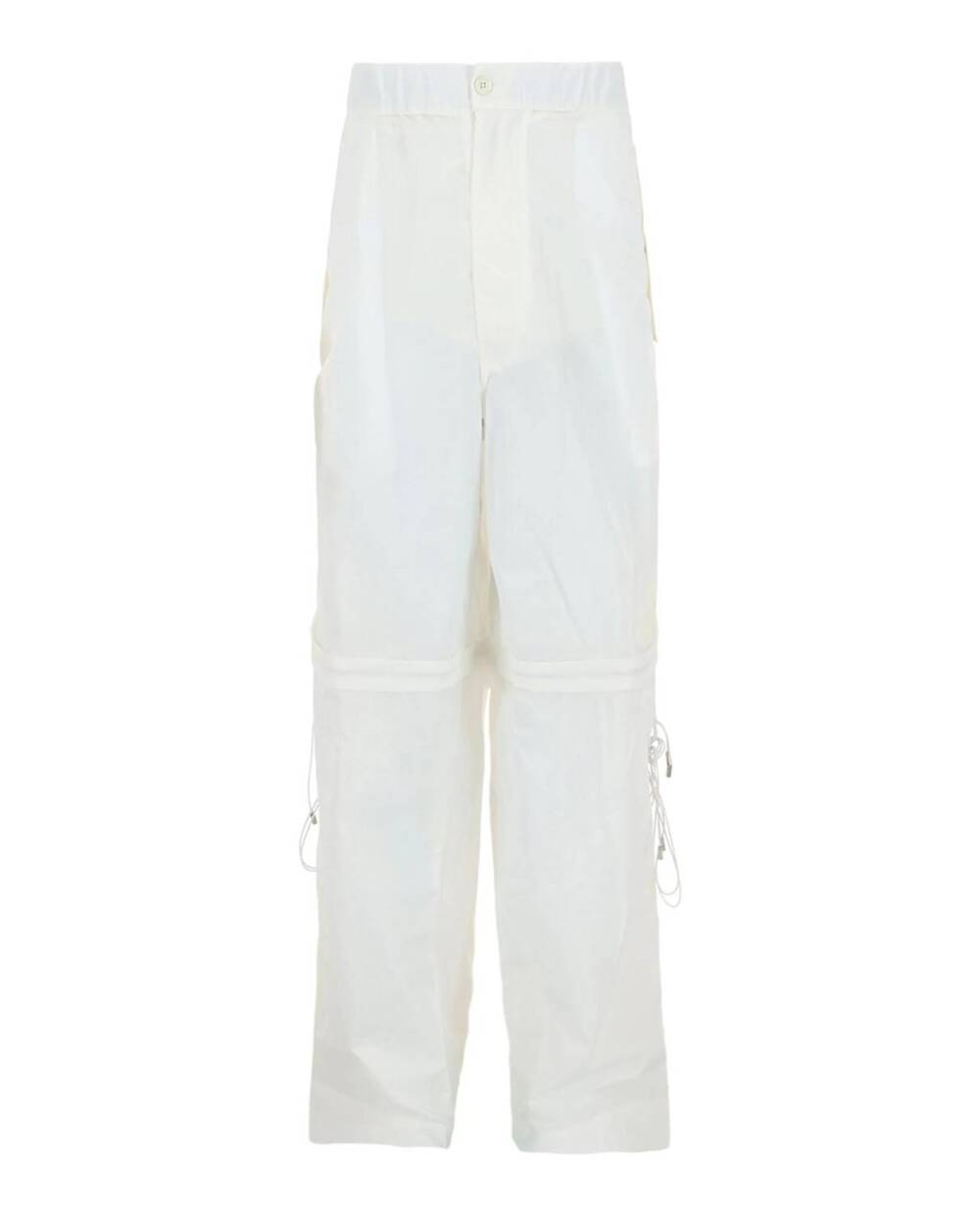 NEW SALVATORE FERRAGAMO men's convertible zip pants in white
